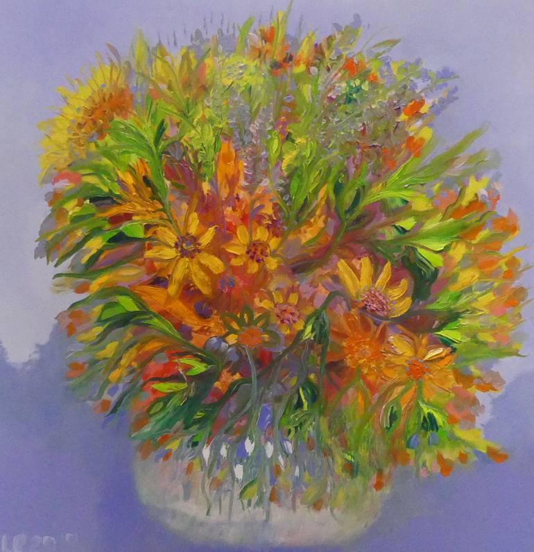 Original Impressionism Floral Painting by Lesley Blackburn