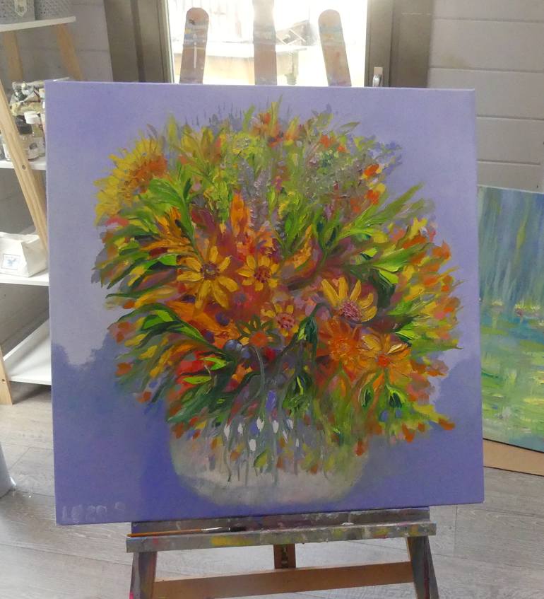 Original Impressionism Floral Painting by Lesley Blackburn