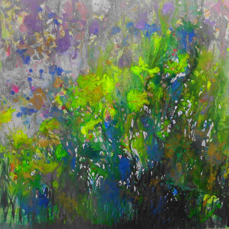 Original Abstract Expressionism Floral Painting by Lesley Blackburn