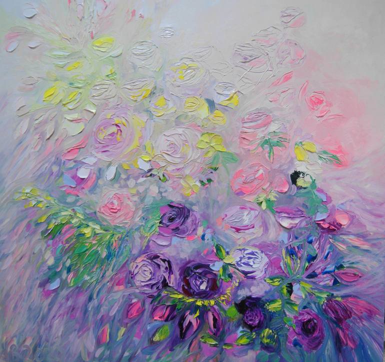 Original Impressionism Floral Painting by Lesley Blackburn