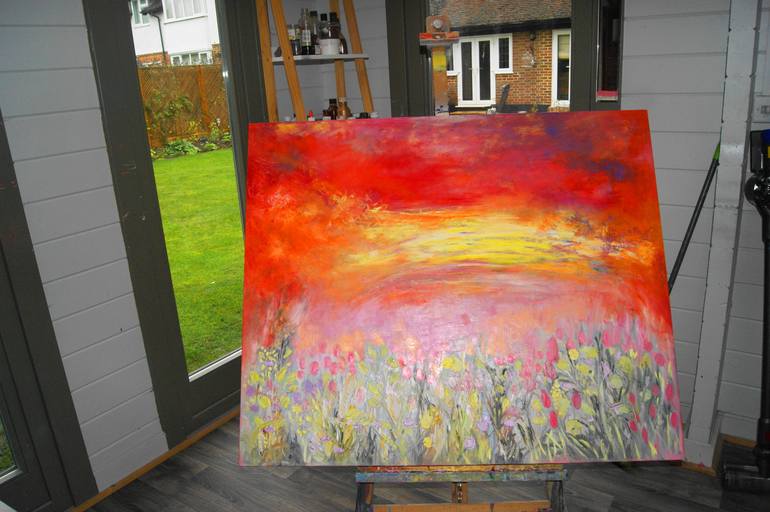 Original Impressionism Floral Painting by Lesley Blackburn