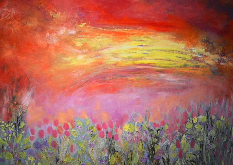 Original Impressionism Floral Painting by Lesley Blackburn