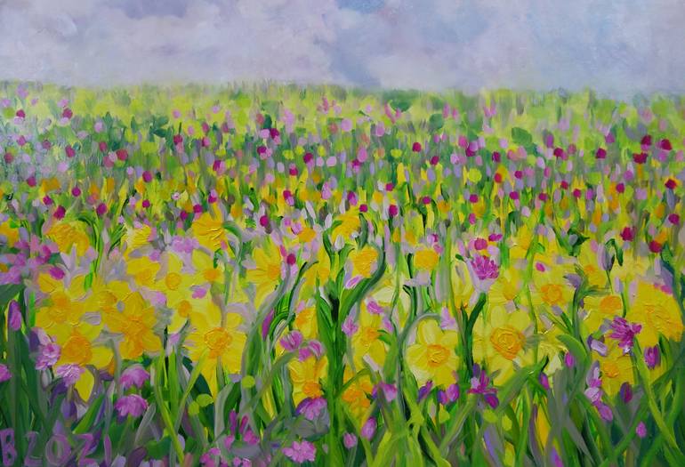 Original Impressionism Floral Painting by Lesley Blackburn