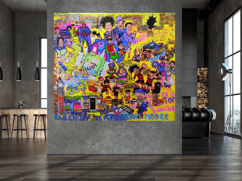 Original Pop Art Cartoon Painting by Lesley Blackburn