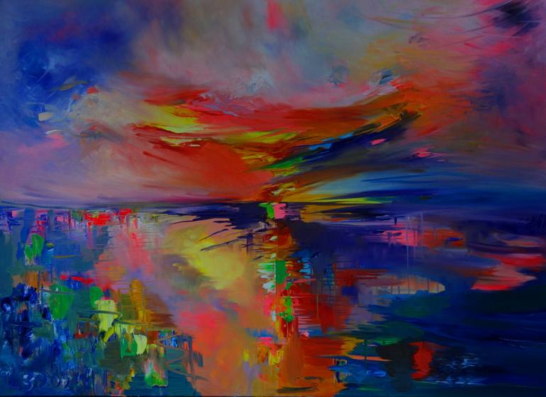 Original Impressionism Seascape Painting by Lesley Blackburn