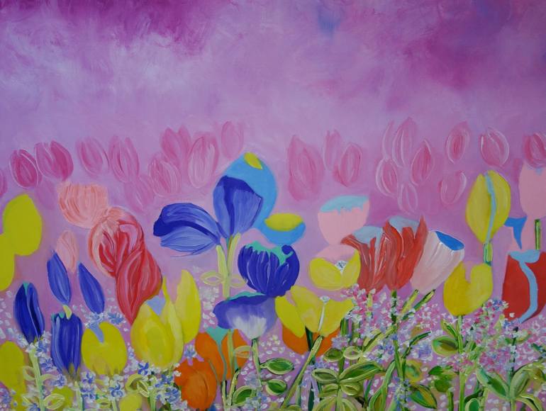 Original Impressionism Floral Painting by Lesley Blackburn