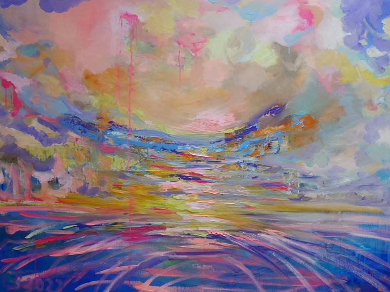 Original Impressionism Seascape Painting by Lesley Blackburn