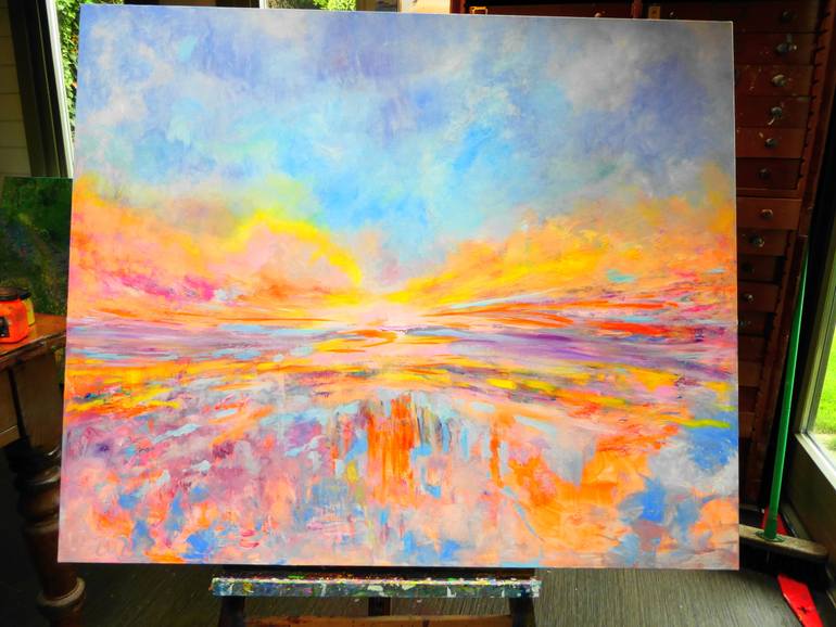 Original Impressionism Seascape Painting by Lesley Blackburn