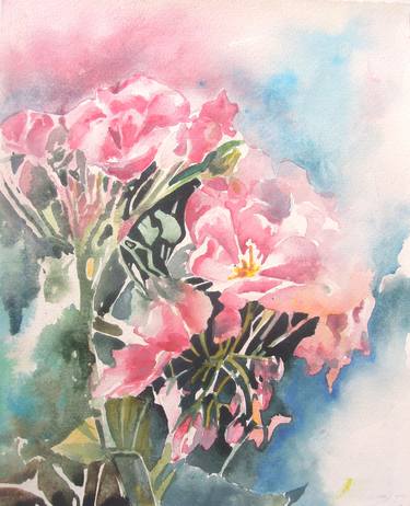 Original Fine Art Floral Paintings by Sheetal Durve