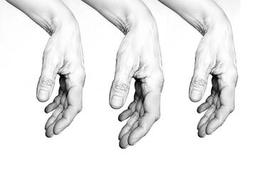 Three hands thumb