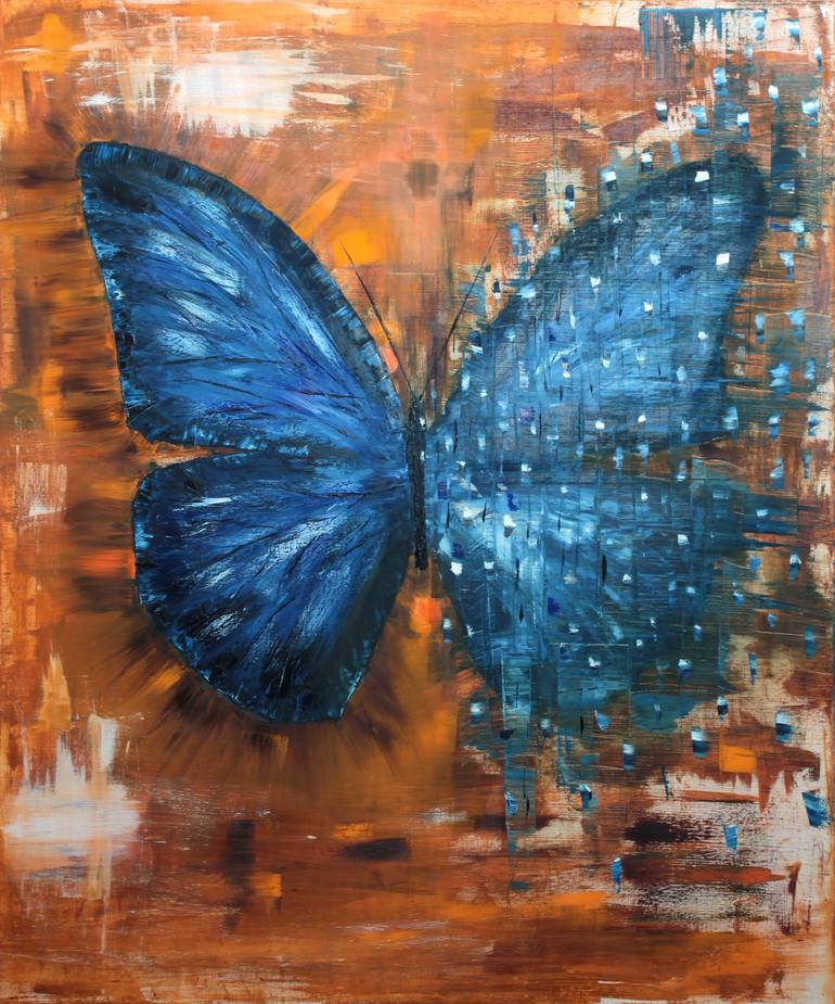 Butterfly matrix Painting by Helen She | Saatchi Art