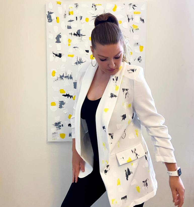 Original Art Deco Abstract Painting by Helen She