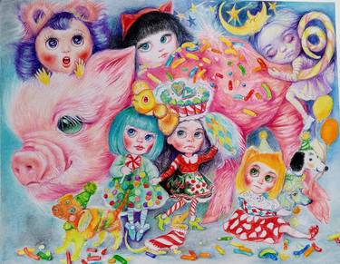 Print of Surrealism Children Drawings by Daniela Vasileva