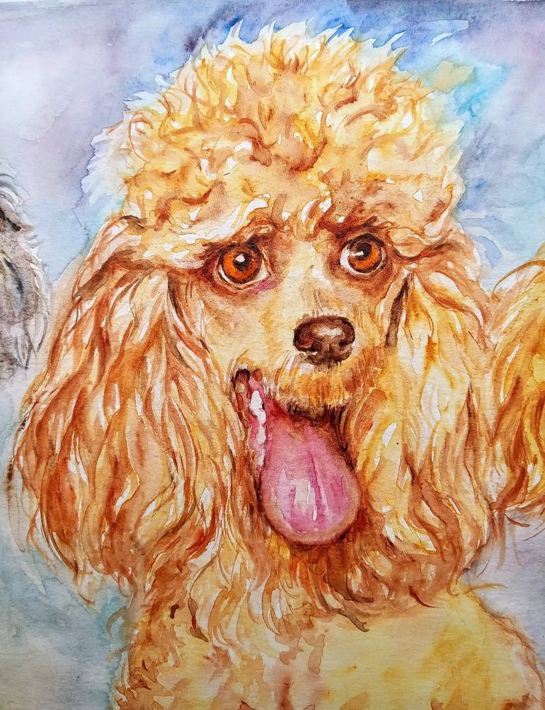 Original Contemporary Dogs Painting by Daniela Vasileva