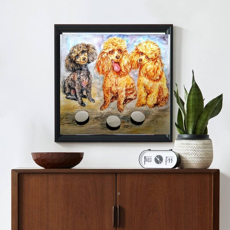 Original Dogs Painting by Daniela Vasileva