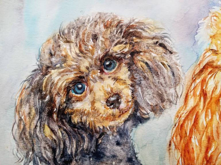 Original Contemporary Dogs Painting by Daniela Vasileva