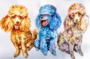 Original Figurative Dogs Paintings by Daniela Vasileva