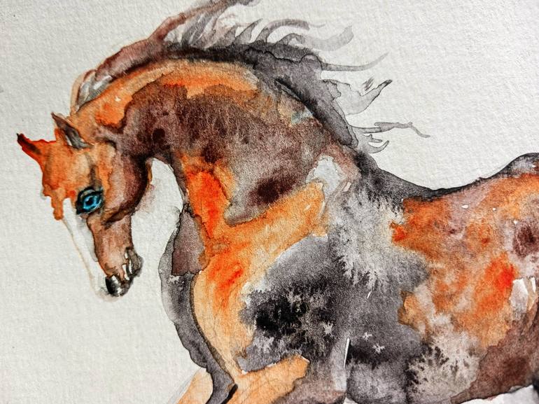 Original Contemporary Horse Painting by Daniela Vasileva