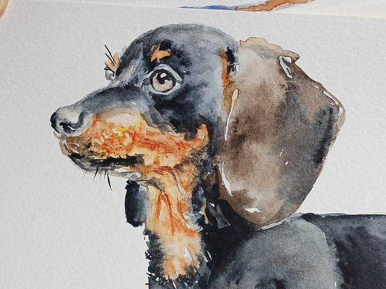 Original Dogs Painting by Daniela Vasileva