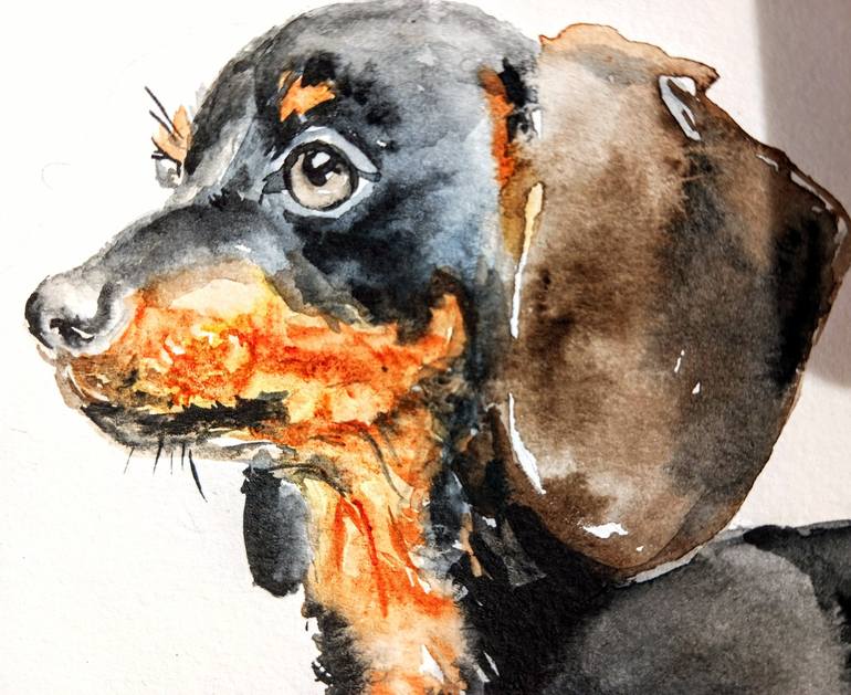 Original Figurative Dogs Painting by Daniela Vasileva