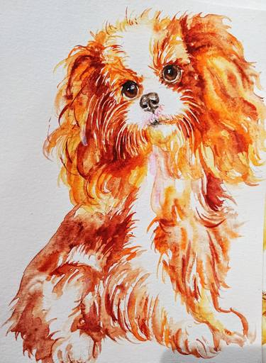 Saatchi Art Artist Daniela Vasileva; Paintings, “Cavalier king Charles spaniel dog art” #art