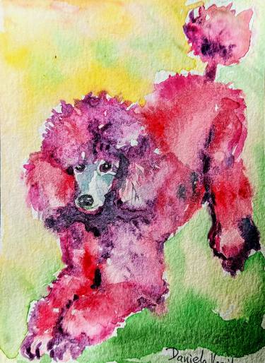 Original Contemporary Dogs Painting by Daniela Vasileva