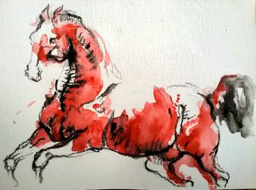 Print of Horse Paintings by Daniela Vasileva