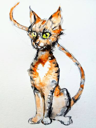 Print of Cats Paintings by Daniela Vasileva