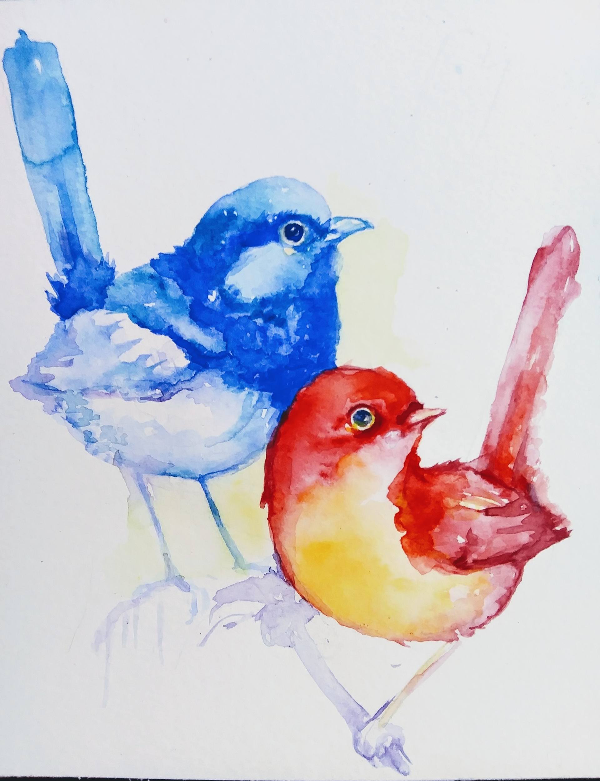 Birds. Animals. Nature Painting by Daniela Vasileva | Saatchi Art