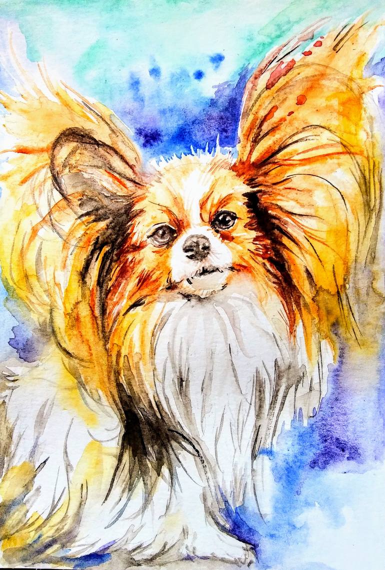 Original Figurative Dogs Painting by Daniela Vasileva