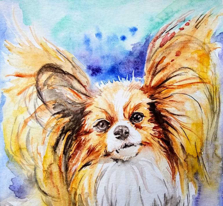 Original Figurative Dogs Painting by Daniela Vasileva