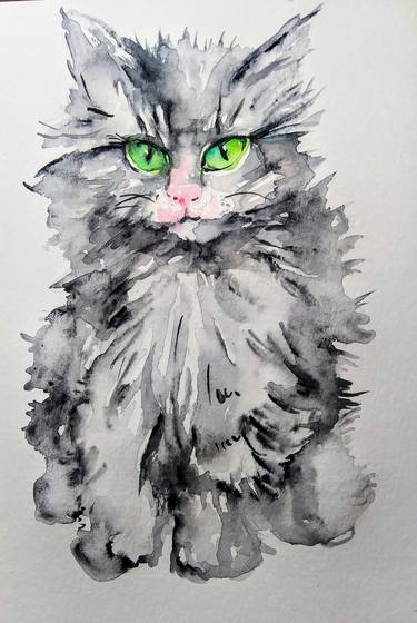 Print of Realism Cats Paintings by Daniela Vasileva
