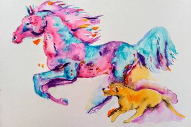 Print of Horse Paintings by Daniela Vasileva