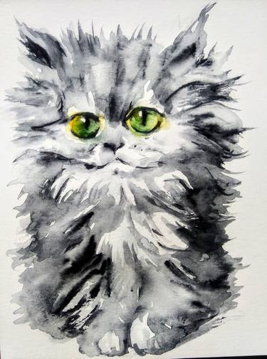 Print of Realism Cats Paintings by Daniela Vasileva