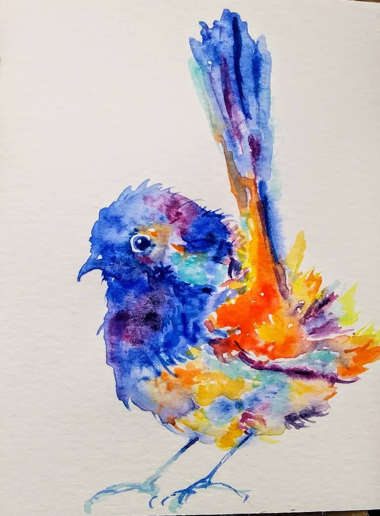 Colorful bird Painting by Daniela Vasileva | Saatchi Art