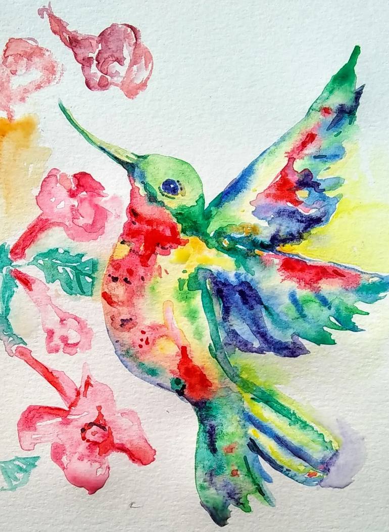 Colorful Bird Painting by Daniela Vasileva | Saatchi Art