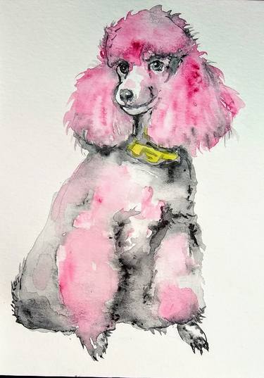 Pink Gray poodle puppy thumb