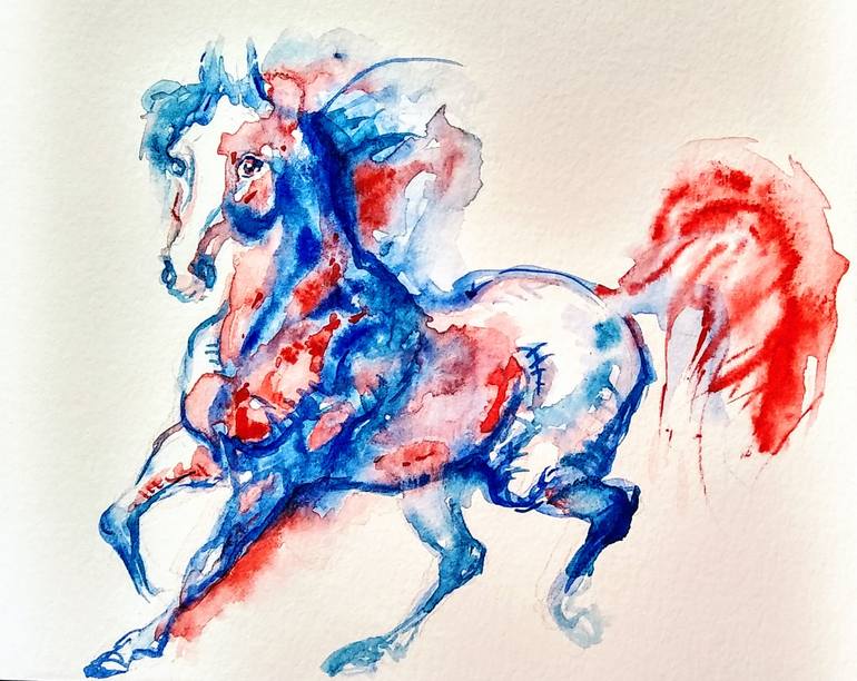 Original Horse Painting by Daniela Vasileva