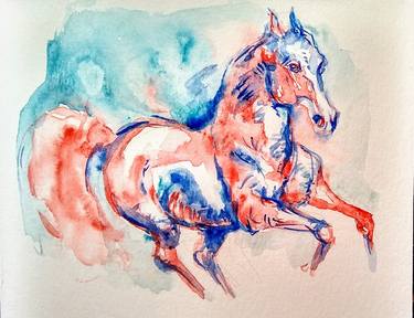 Print of Expressionism Horse Paintings by Daniela Vasileva