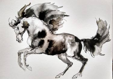 Print of Expressionism Horse Drawings by Daniela Vasileva