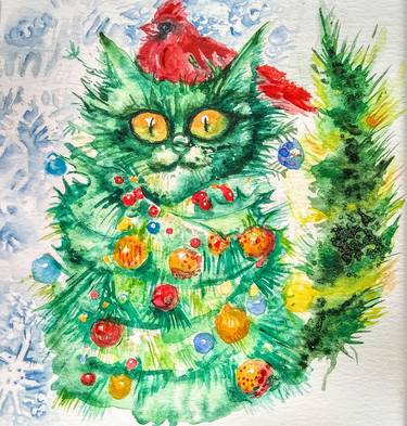 Print of Folk Cats Paintings by Daniela Vasileva