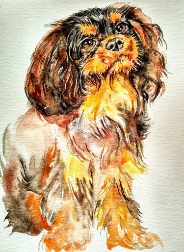 Original Expressionism Dogs Paintings by Daniela Vasileva