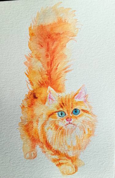 Print of Cats Paintings by Daniela Vasileva