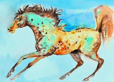 Original Abstract Expressionism Horse Paintings by Daniela Vasileva
