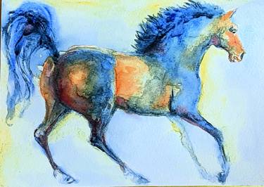 Original Abstract Expressionism Horse Paintings by Daniela Vasileva