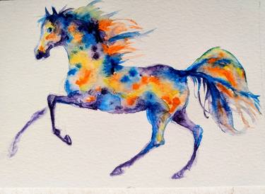 Blue Appaloosa horse running thumb