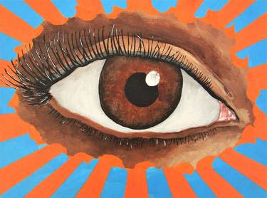 All-Seeing Eye (ORIGINAL ACRYLIC PAINTING) 8" x 10" by Mike Kraus thumb