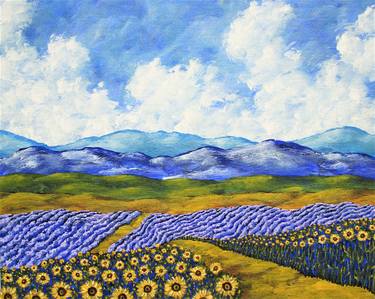 Sunflowers and Lavender In Provence 8" x 10" by Mike Kraus thumb