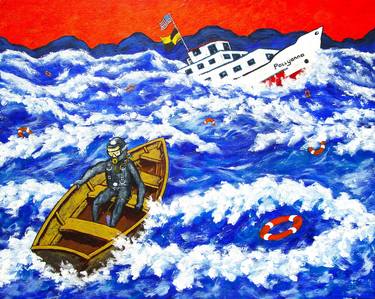 Original Conceptual Boat Paintings by Mike Kraus