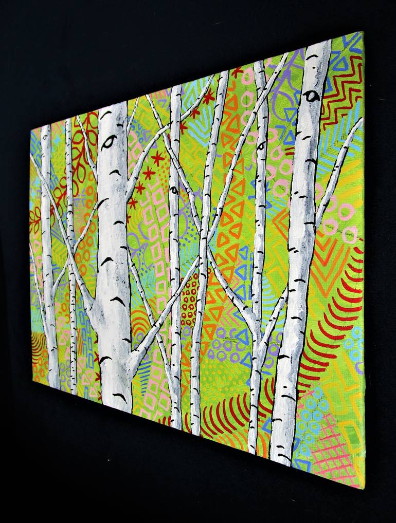 Original Pop Art Tree Painting by Mike Kraus